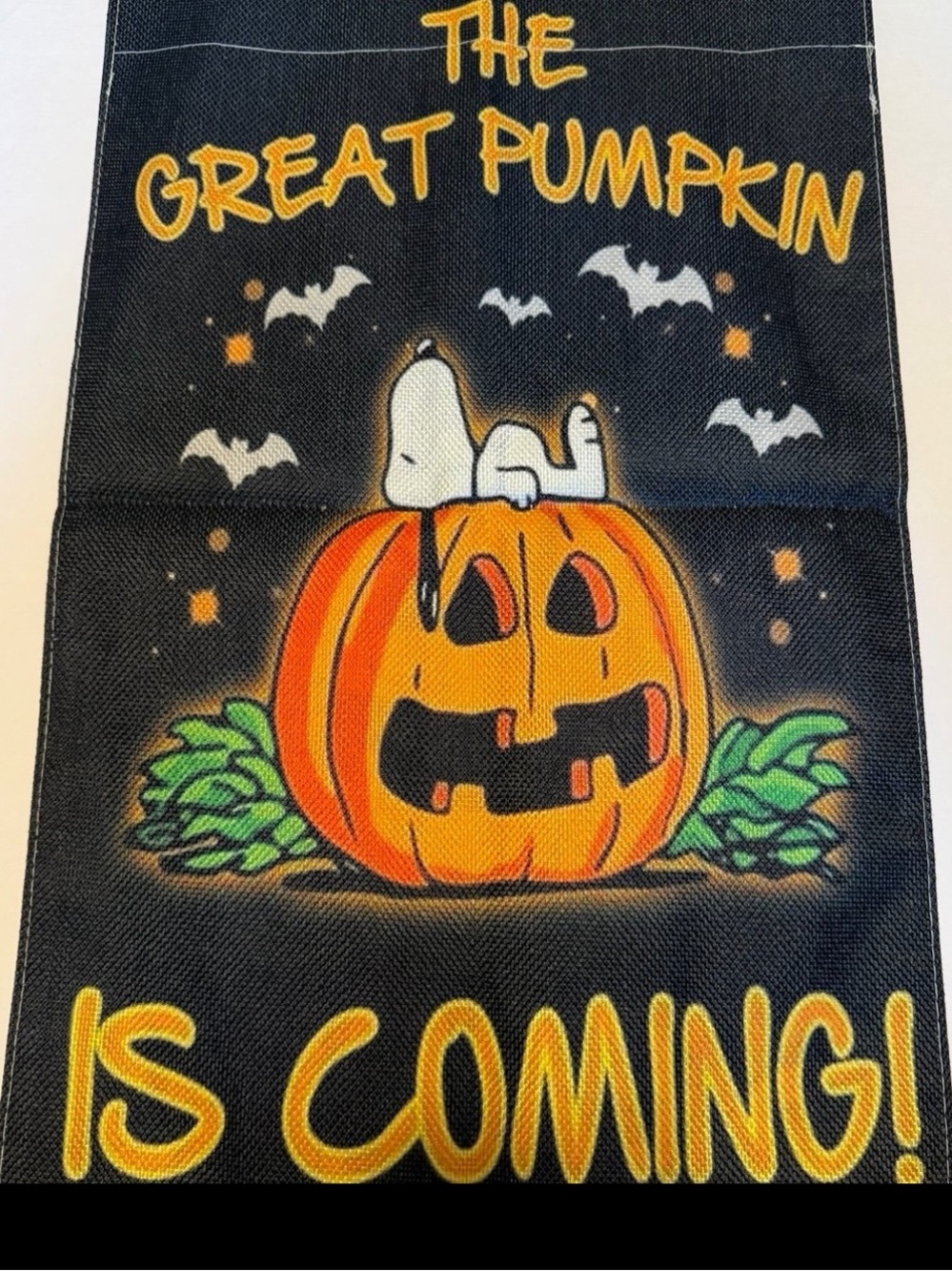 Charlie Brown, Snoopy “The Great Pumpkin is Coming” Halloween Flag, NEW